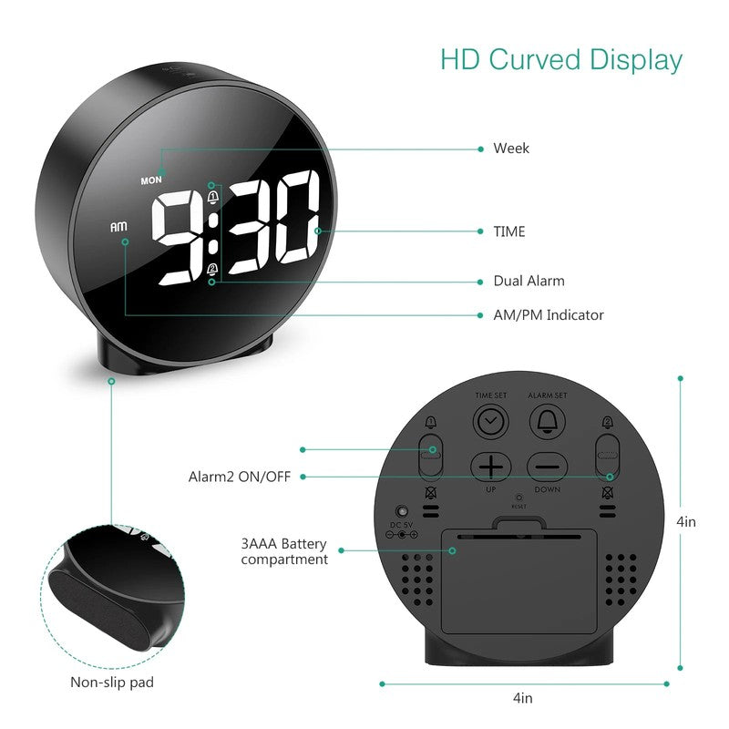 Reveil digital gros chiffres LED vue de face MaDouceVeilleuse