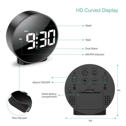 Reveil digital gros chiffres LED vue de face MaDouceVeilleuse