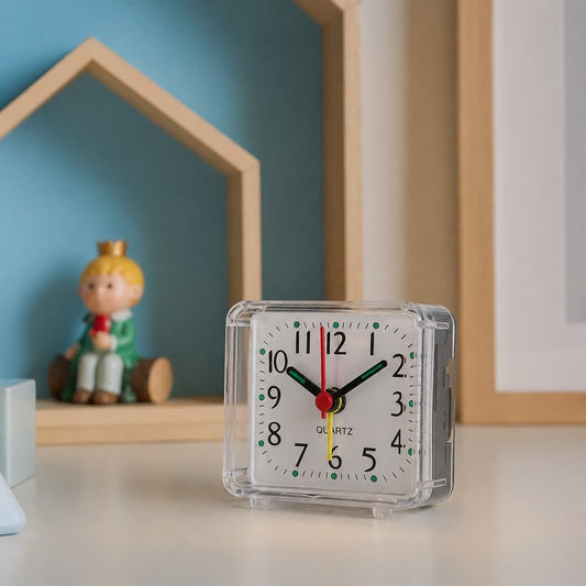 Reveil enfant analogique TinyRise blanc cadran aiguilles MaDouceVeilleuse