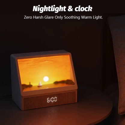 Lampe reveil luminotherapie DawnRise lumiere chaude doree MaDouceVeilleuse