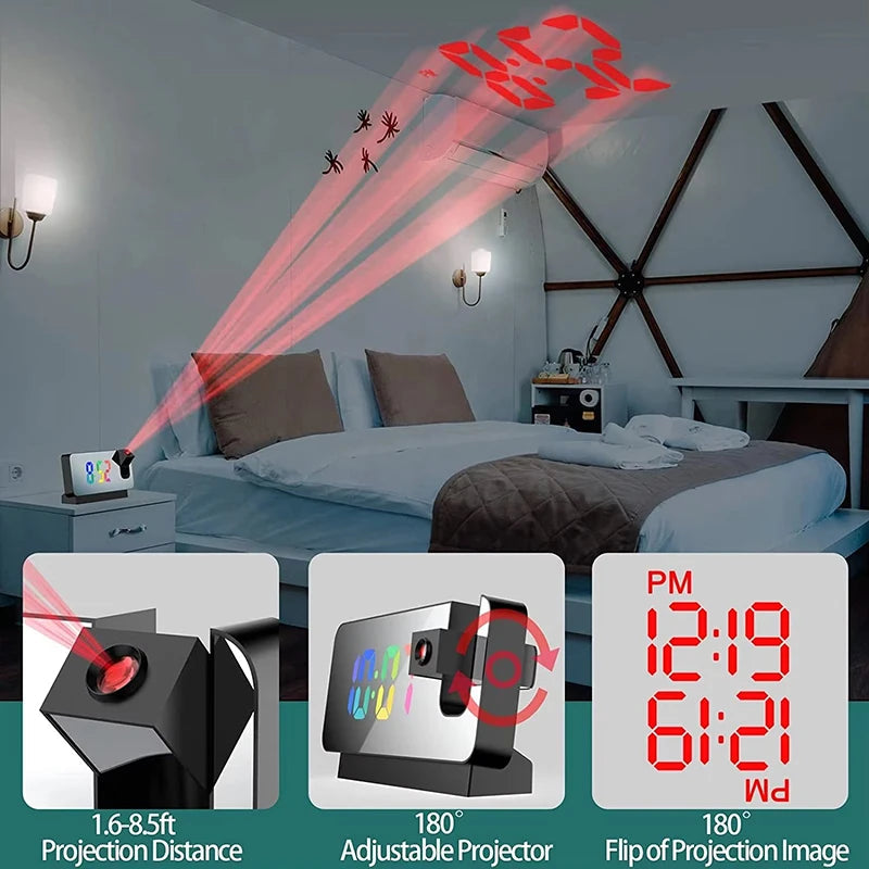 Reveil triangle moderne projection 180 MaDouceVeilleuse