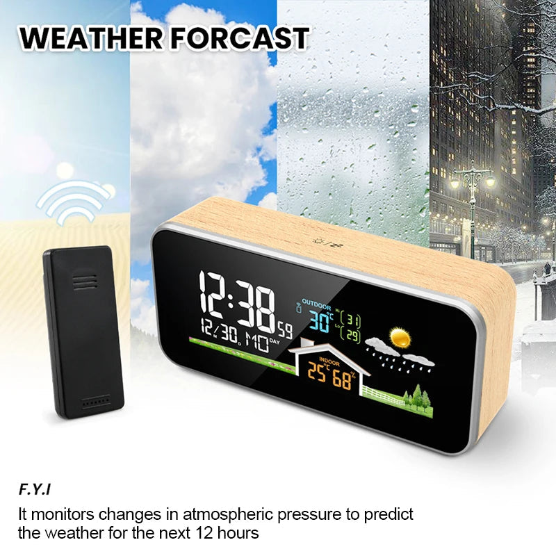 Capteur sans fil station meteo bois WoodWeatherRise MaDouceVeilleuse