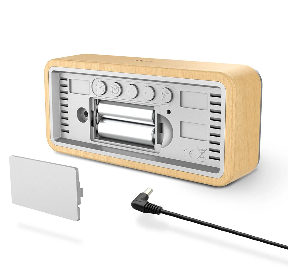 Reveil bois thermometre ecran couleur temperature humidite MaDouceVeilleuse