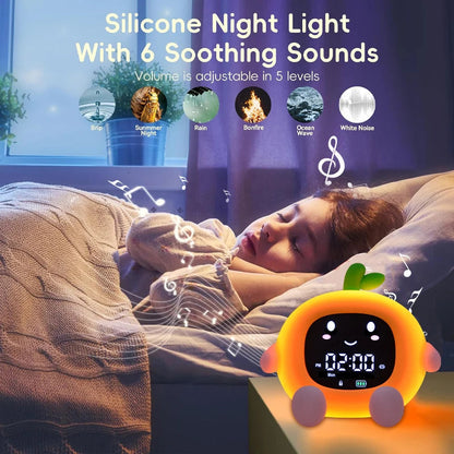 Veilleuse reveil fruit orange lumiere douce chambre enfant MaDouceVeilleuse