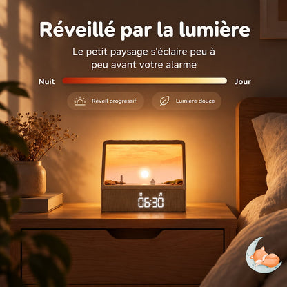 Simulateur d'aube, lampe réveil et sons naturels pour un réveil doux et naturel