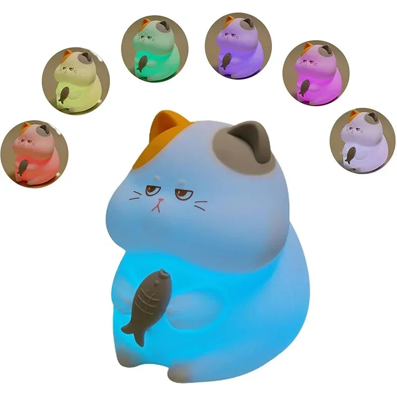 Veilleuse chat silicone rechargeable minuterie bebe MaDouceVeilleuse