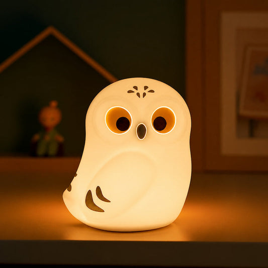 Veilleuse chouette silicone OwlLight lumiere chaude bebe MaDouceVeilleuse