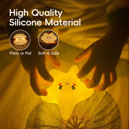 Veilleuse silicone etoile fixation magnetique mur chambre bebe Madouceveilleuse
