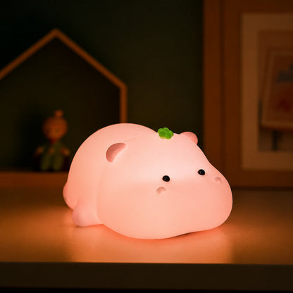 Veilleuse hippopotame bebe HippoLight silicone lumiere douce MaDouceVeilleuse