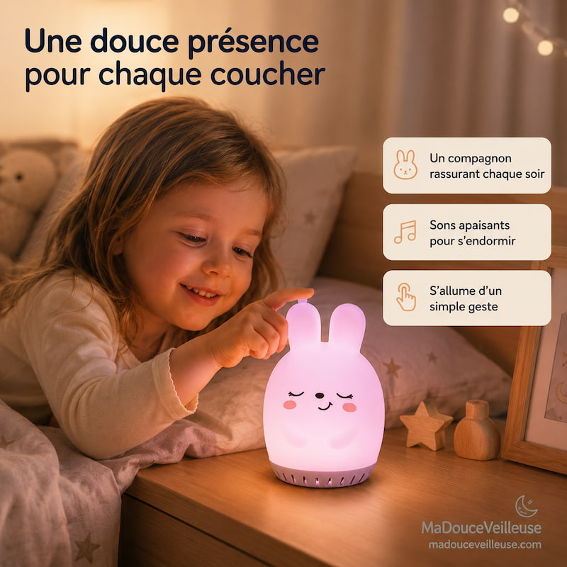 Veilleuse lapin rechargeable USB-C bebe MaDouceVeilleuse