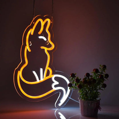 Lampe neon LED renard ambiance cosy chambre MaDouceVeilleuse