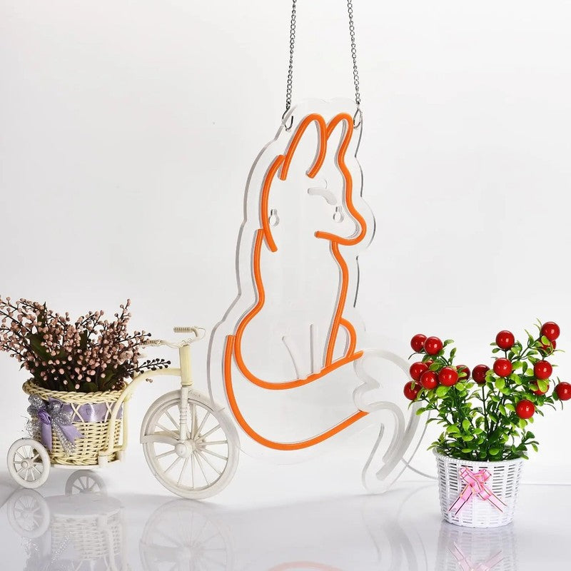 Neon mural renard design decoration salon MaDouceVeilleuse