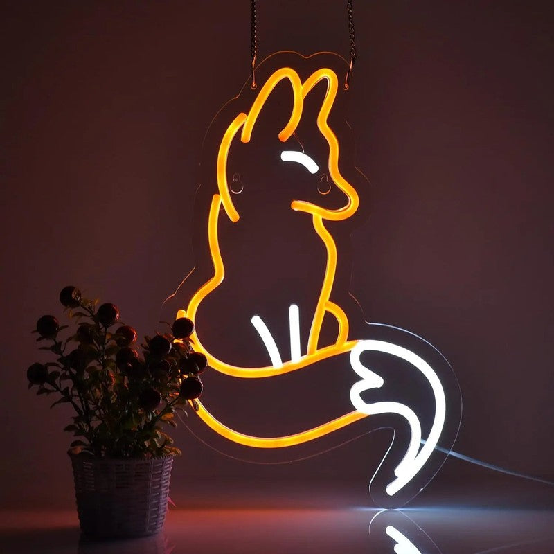 Veilleuse neon renard FoxGlow lumiere douce MaDouceVeilleuse