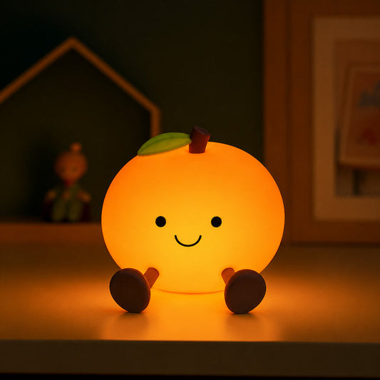 Veilleuse orange OrangeLight silicone sans BPA MaDouceVeilleuse