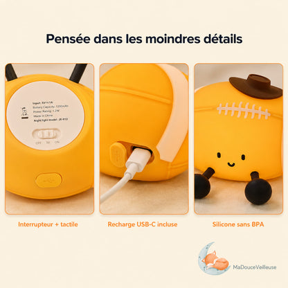Veilleuse Balle de Rugby Tactile et Rechargeable