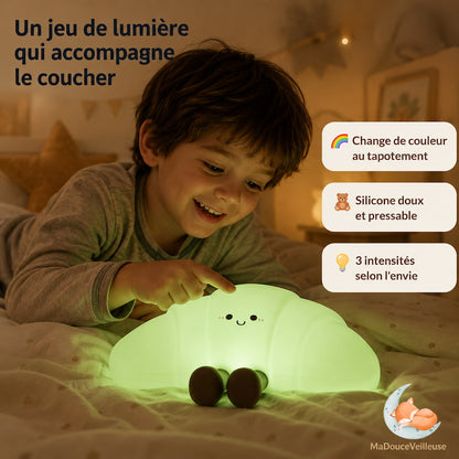 Veilleuse Croissant en Silicone Tactile et Rechargeable