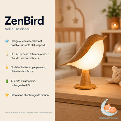 Veilleuse oiseau tactile - ZenBird