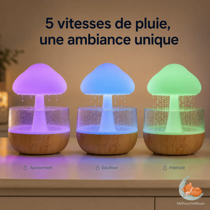 Veilleuse bruit de pluie et diffuseur d'huiles essentielles