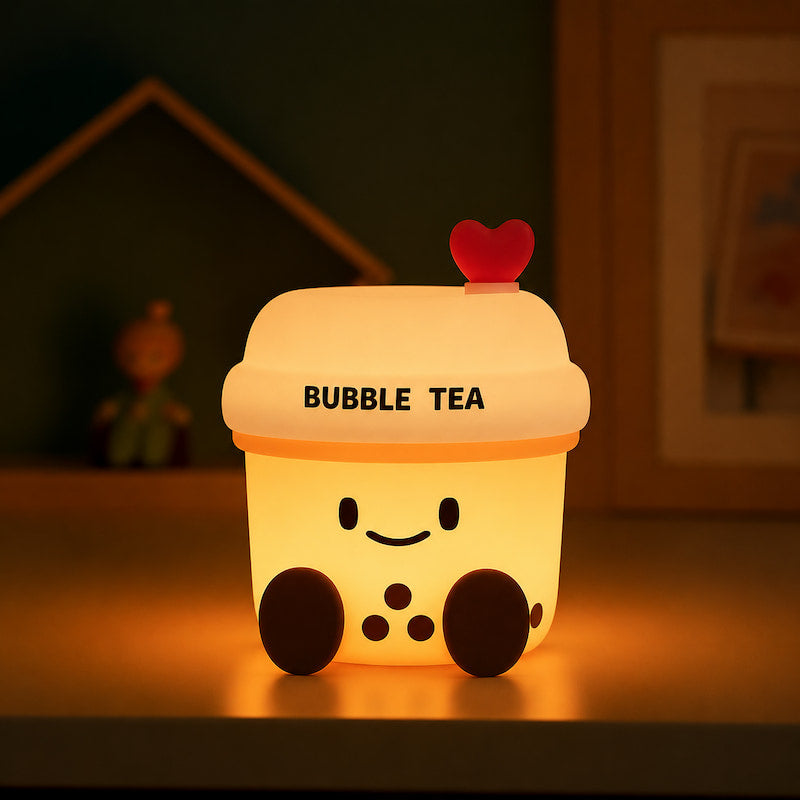 Veilleuse kawaii en silicone doux, lumière tactile et design gourmand pour chambre d'enfant
