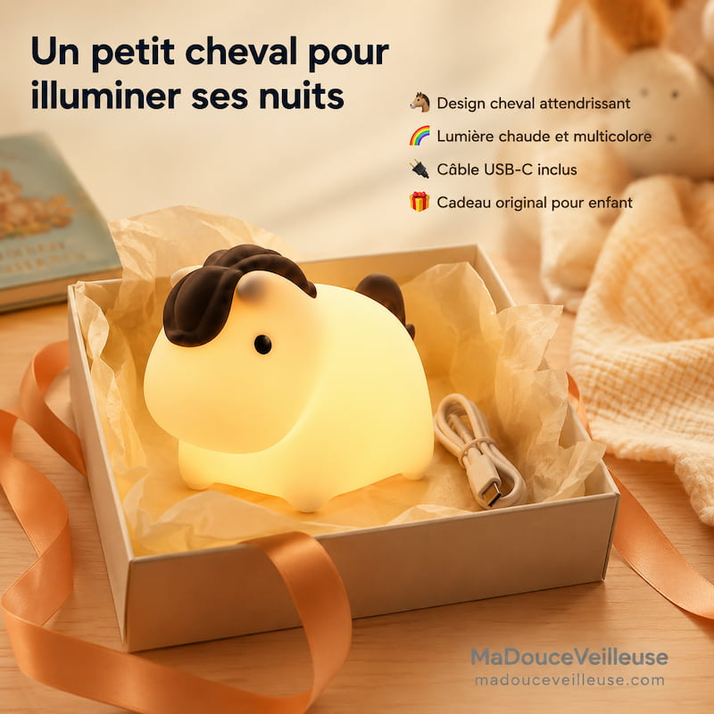 Veilleuse Cheval silicone rechargeable