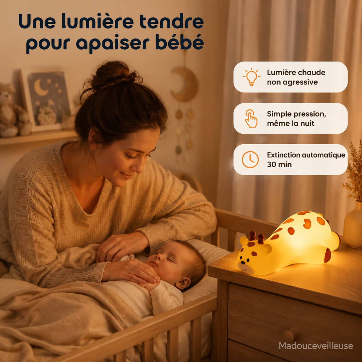 Veilleuse girafe en silicone - GirafLight