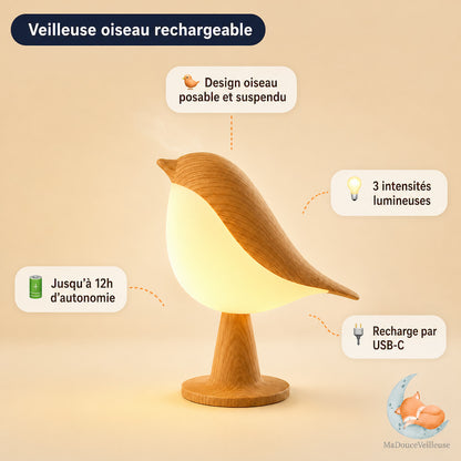 Veilleuse oiseau tactile - ZenBird
