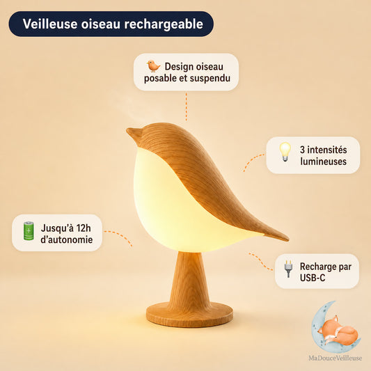 Veilleuse oiseau tactile - ZenBird