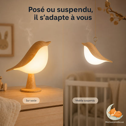 veilleuse oiseau rechargeable et tactile