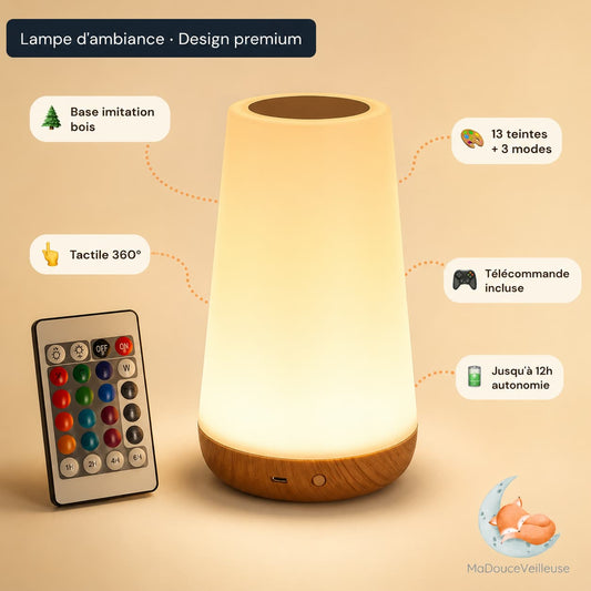 Veilleuse rechargeable tactile chambre