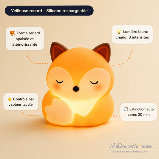Veilleuse Renard en silicone - FoxyLight