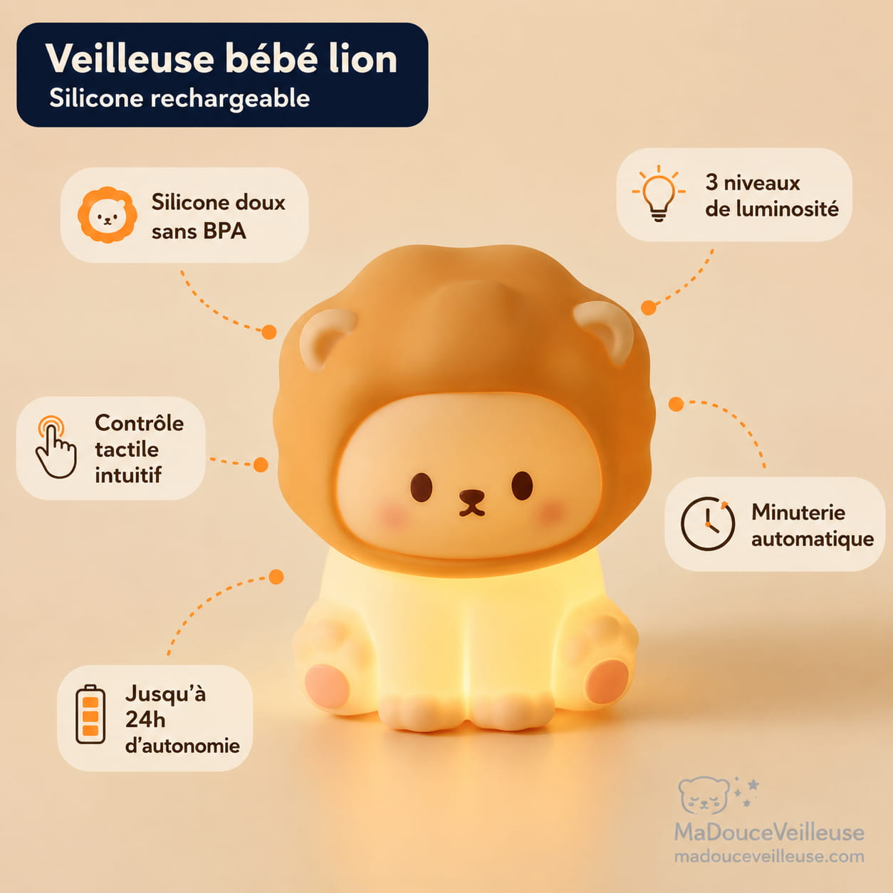 Veilleuse Lion bébé - BabyLion