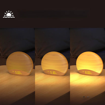 réveil bois lumineux sons nature