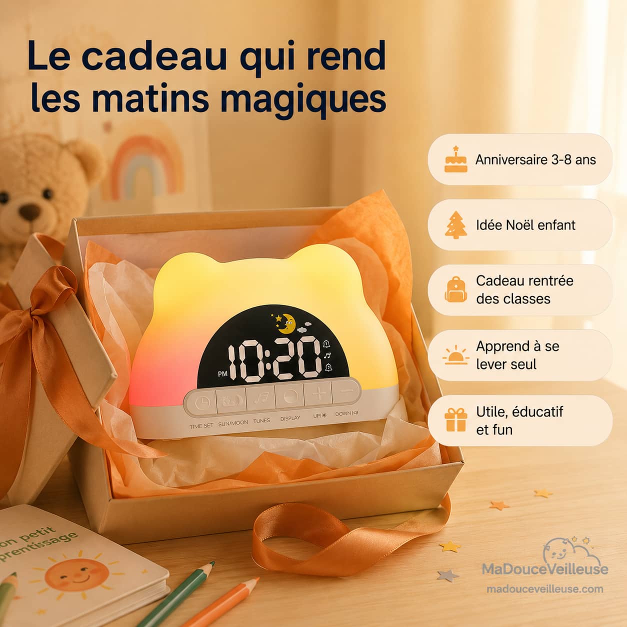 Réveil interactif pour enfant cadeau 