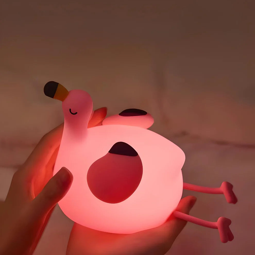 lumière rose apaisante veilleuse flamant LED