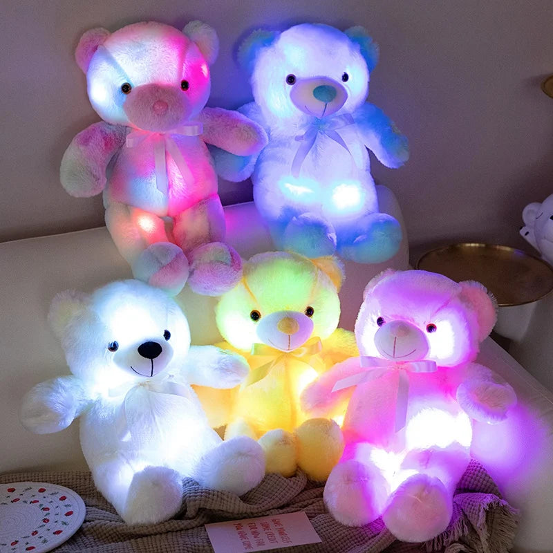 gros plan ours en plush avec lumière LED