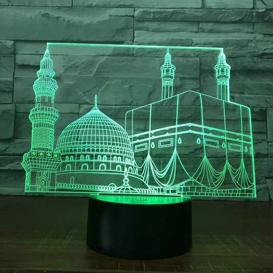 lampe coranique Kaaba et minarets