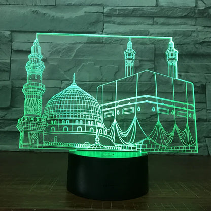 lampe coranique Kaaba et minarets

