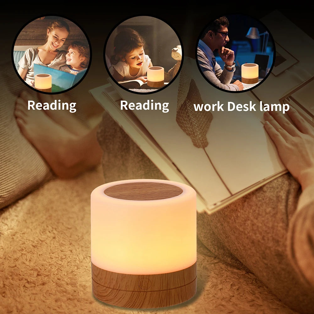lampe enfant tactile multicolore allumée