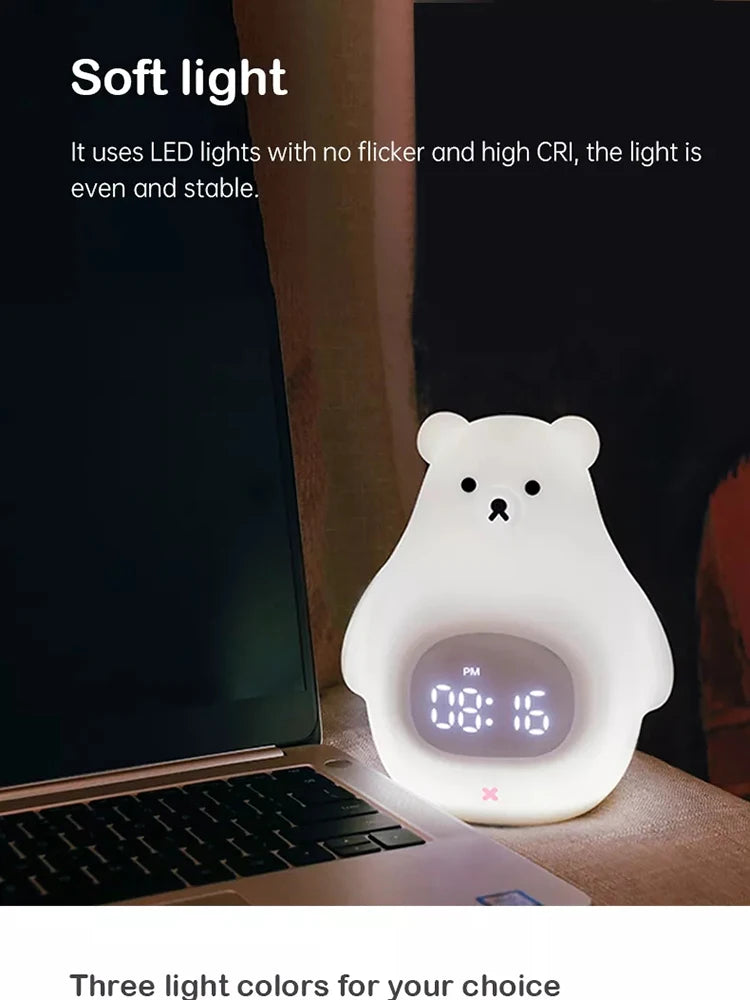 lampe réveil LED ourson avec contrôle tactile