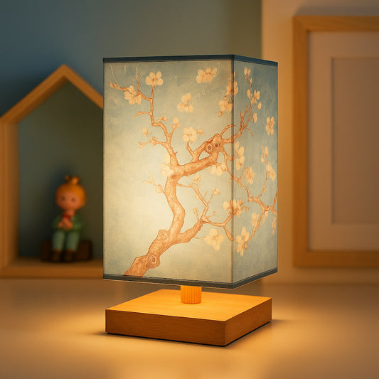 lampe de chevet japonaise motif cerisier
