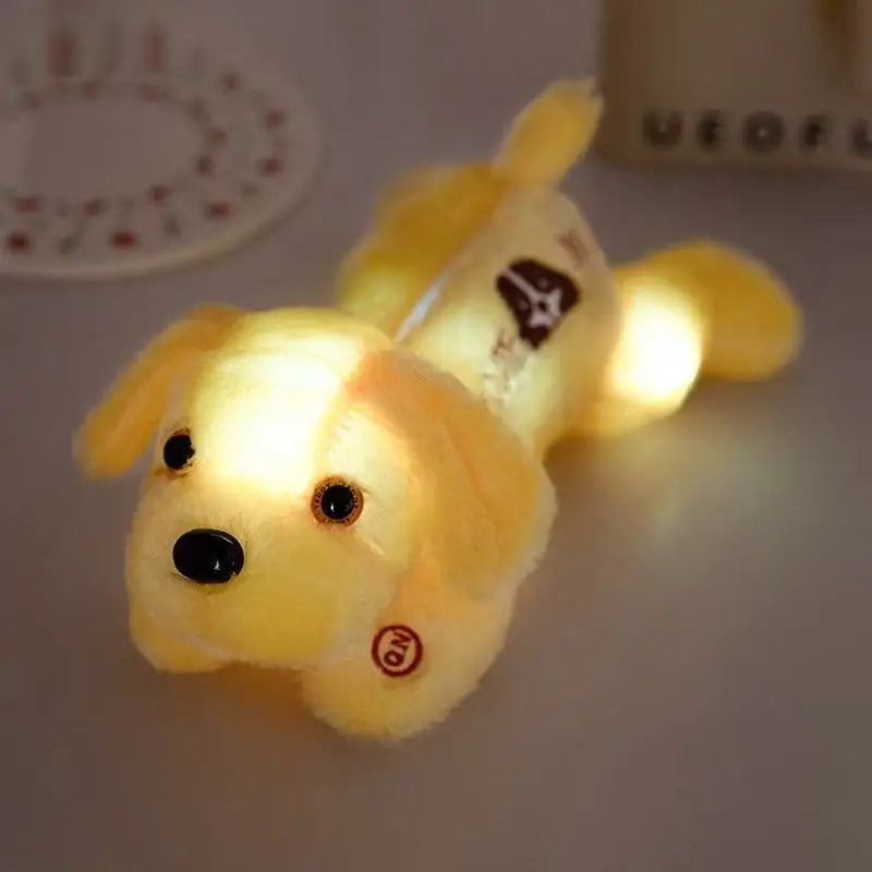 peluche chien LED jaune pour chambre enfant