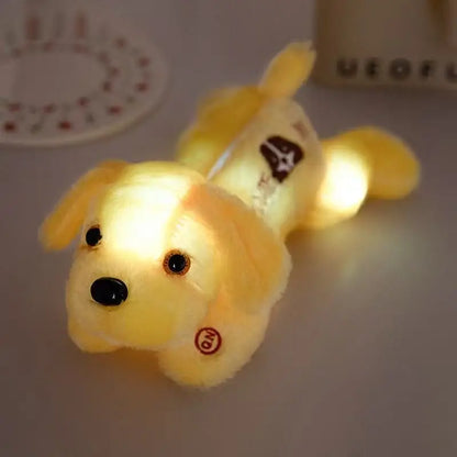 peluche chien LED jaune pour chambre enfant