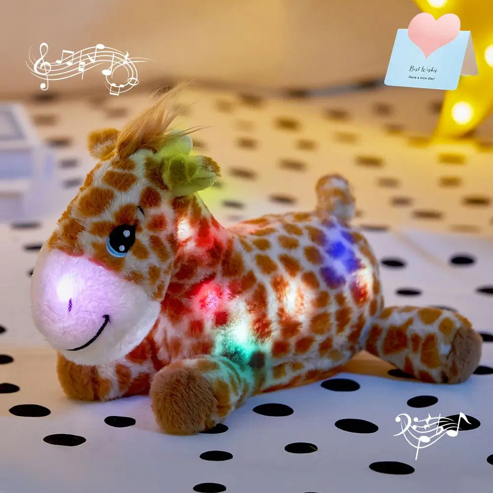 peluche girafe LED apaisante pour enfants