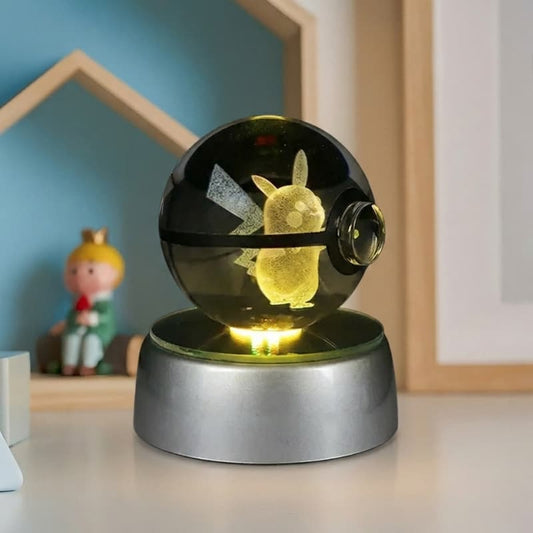 veilleuse pikachu 3d boule cristal