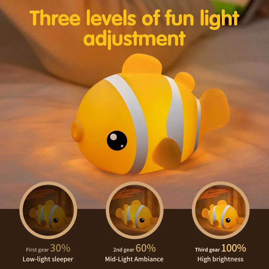 poisson lumineux silicone pour sommeil bébé