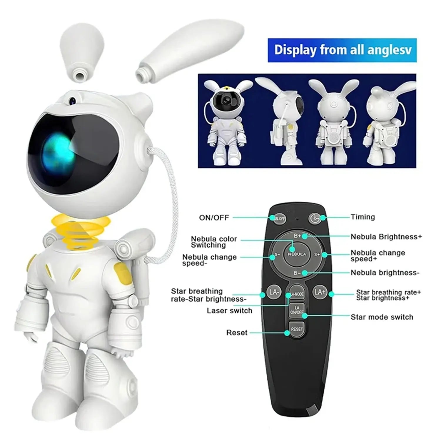 projecteur ciel astronaute lapin