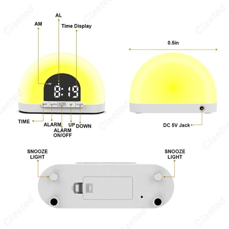 reveil ado lumineux blanc led