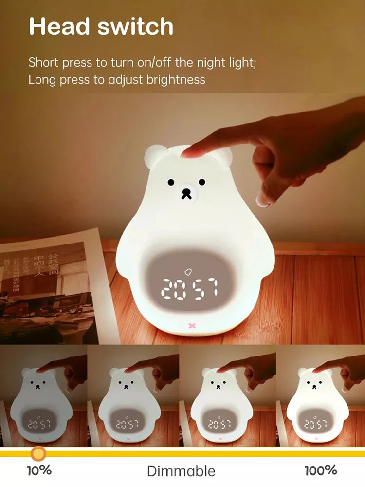 réveil enfant mignon ourson lumineux