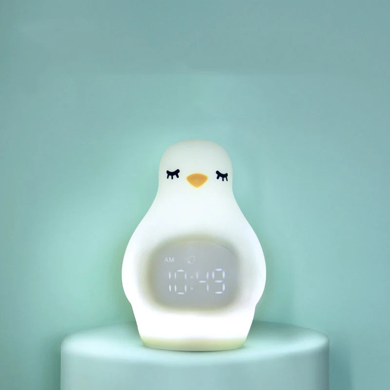 réveil enfant silicone forme pingouin 