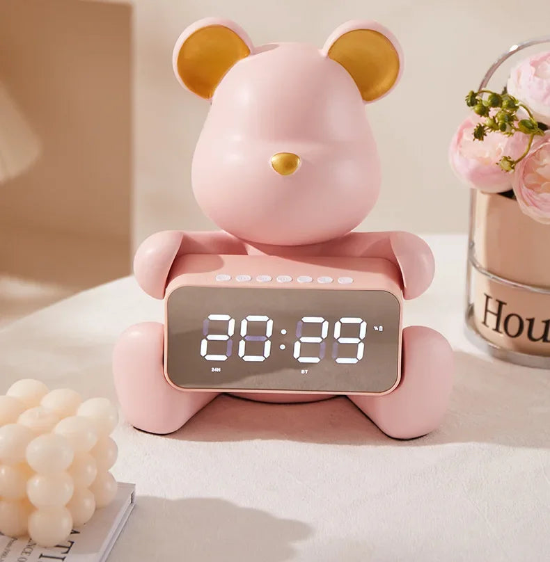 réveil lumineux forme ourson résine céramique